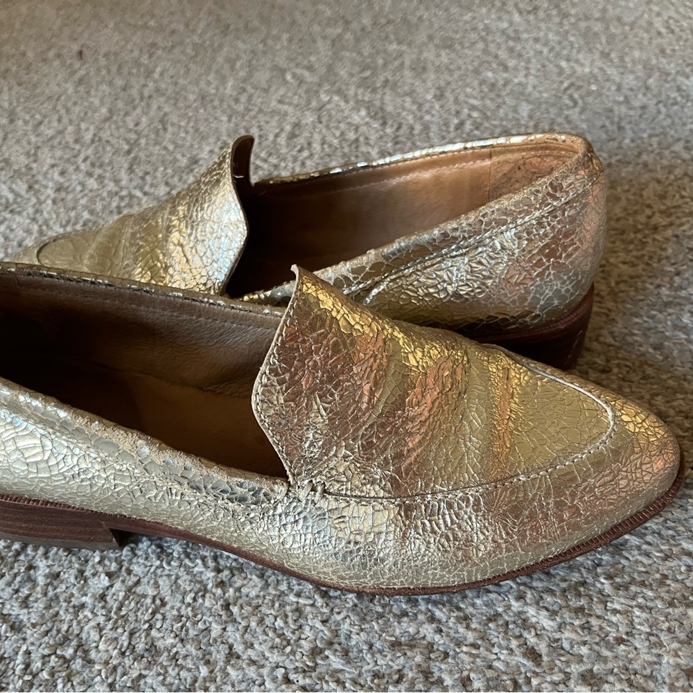 Madewell Gold Loafers